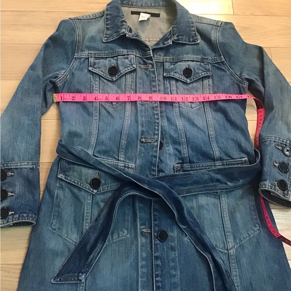 RARE Marc Jacobs Denim Long Trench Coat - Picture 3 of 7